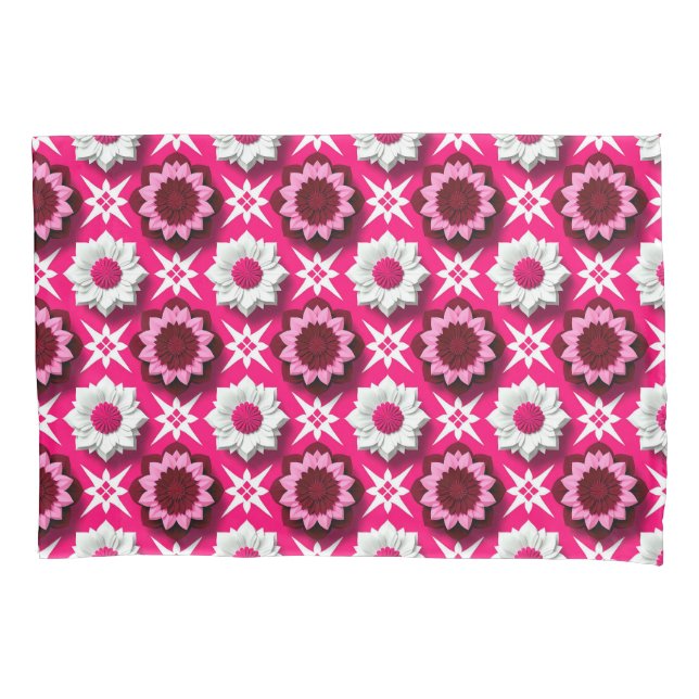 Housse D'oreillers 🌸 Idée Cadeau Décoration Florale Lotus Rose 🌸 (devant)