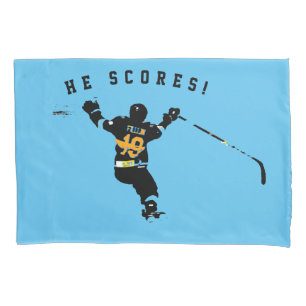 Housse D'oreillers Il Scores ! - Joueur de hockey sur glace