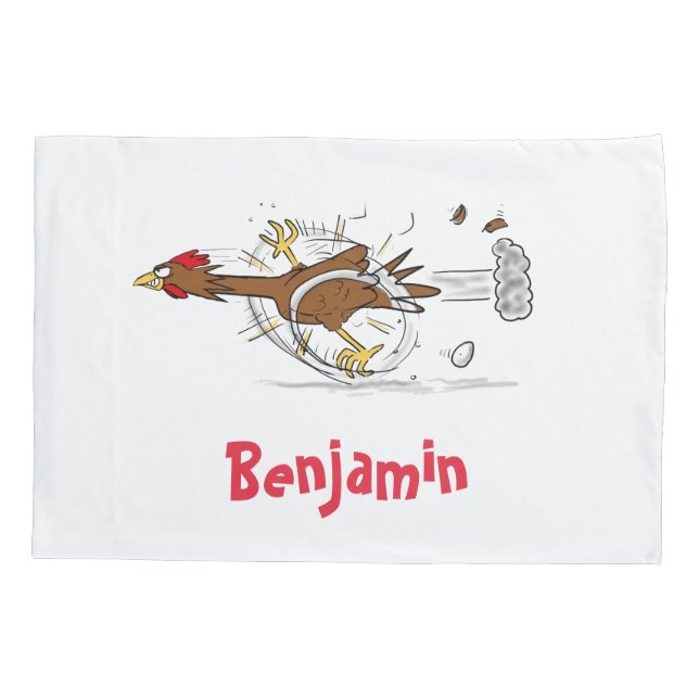 Housse D'oreillers Illustration amusante de poulet cool (Dos)