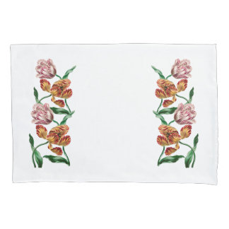 Housse D'oreillers Illustration botanique de tulipe vintage