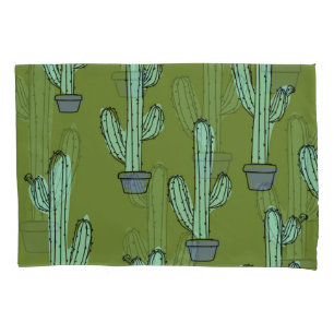 Housse D'oreillers Illustration de cactus en pot