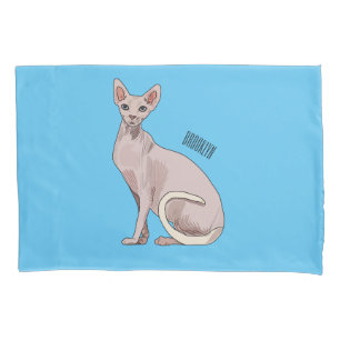 Housse D'oreillers illustration de chat Sphynx de dessin animé