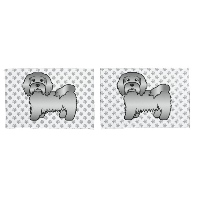 Housse D'oreillers Illustration de chien de dessin animé mignon Havan (devant-Set)