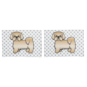 Housse D'oreillers Illustration de chien de dessin animé mignon Shih