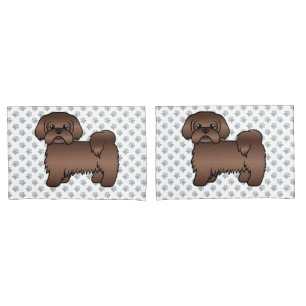 Housse D'oreillers Illustration de chien de dessin animé Shih Tzu mar