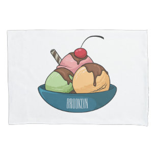 Housse D'oreillers Illustration de crème glacée