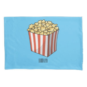 Housse D'oreillers Illustration de dessin animé de pop-corn