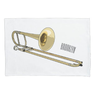 Housse D'oreillers Illustration de dessin animé de Trombone
