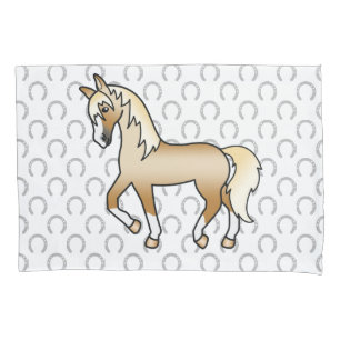 Housse D'oreillers Illustration de dessin animé mignon de cheval trot