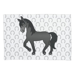 Housse D'oreillers Illustration de dessin animé mignon de cheval trot