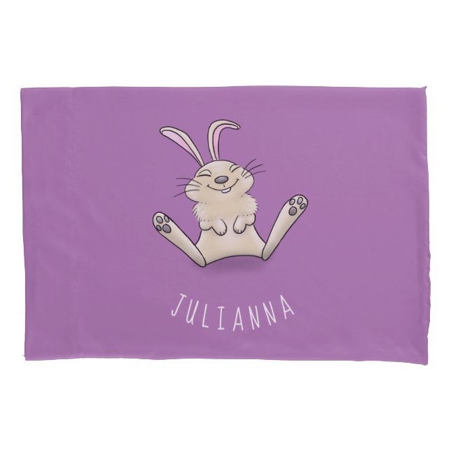 Housse D'oreillers Illustration de dessin de lapin lapin mou (devant)