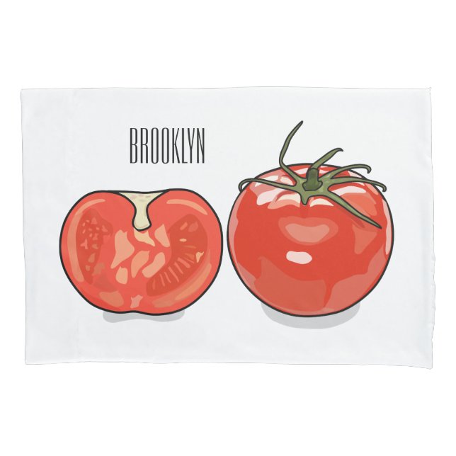 Housse D'oreillers Illustration de dessin sur la tomate (devant)