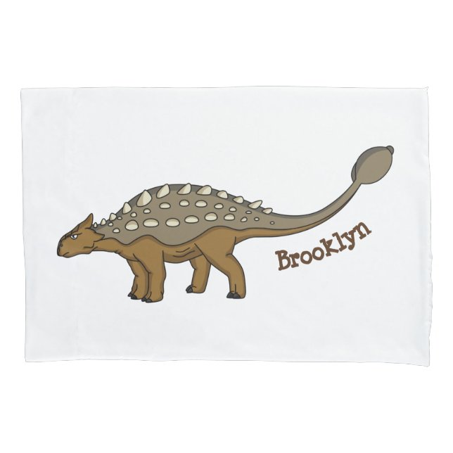 Housse D'oreillers Illustration de dinosaure blindé Ankylosaurus (devant)