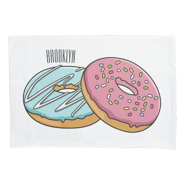 Housse D'oreillers Illustration de Donut (devant)