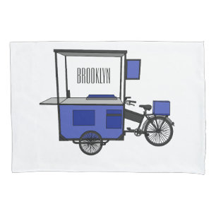 Housse D'oreillers Illustration de la charrette alimentaire