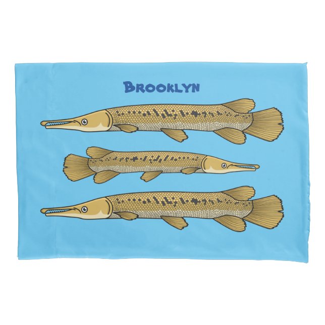 Housse D'oreillers Illustration de l'alligator garfish (devant)