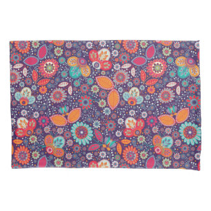 Housse D'oreillers Illustration de l'art coloré Nature Motif floral