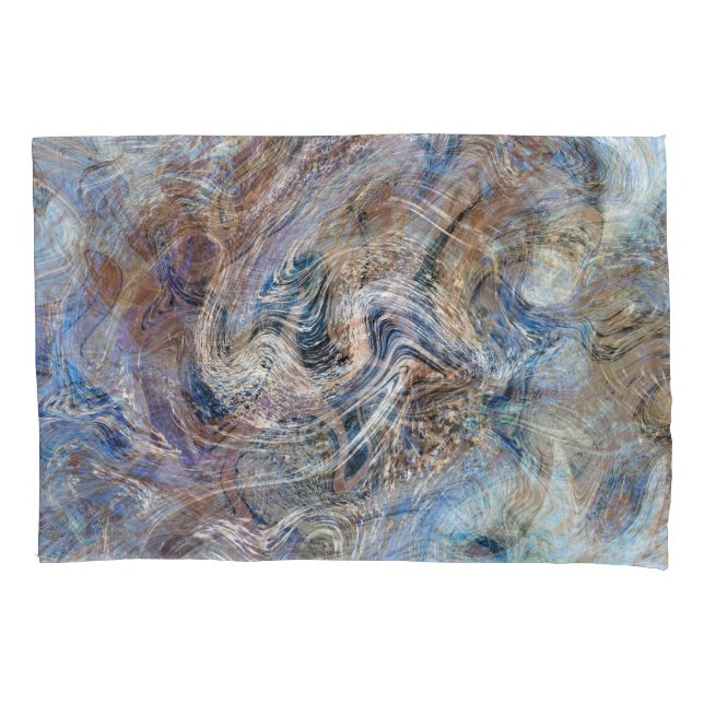 Housse D'oreillers Illustration de marbrage gris bleu (devant)