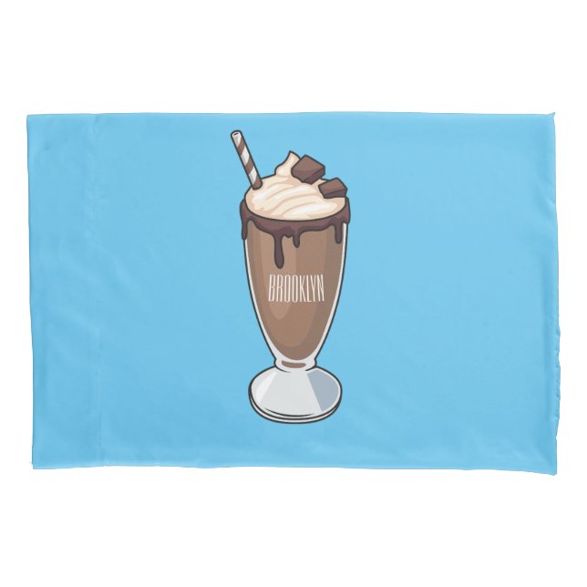 Housse D'oreillers Illustration de milk-shake au chocolat (devant)