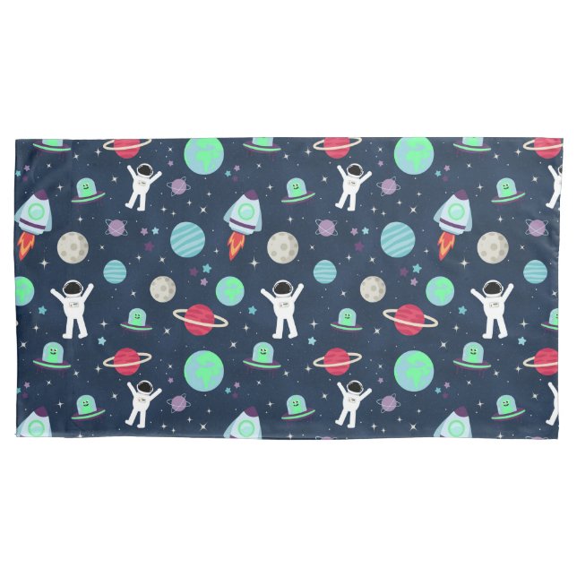 Housse D'oreillers illustration de motif spatial (devant)
