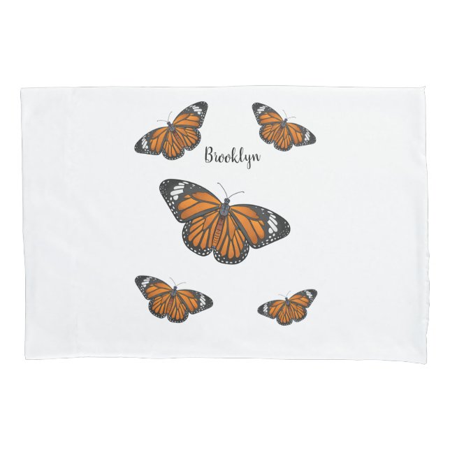 Housse D'oreillers Illustration de papillon monarque (devant)