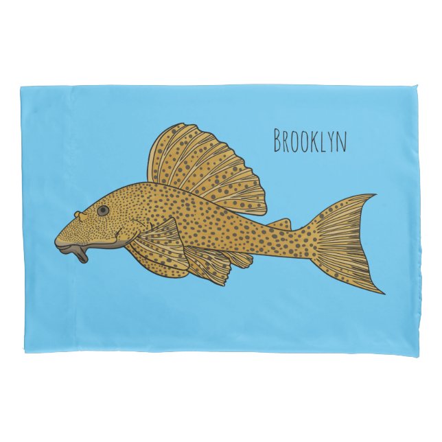 Housse D'oreillers Illustration de poisson Pleco (devant)