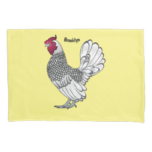 Housse D'oreillers Illustration de poulet Sebright
