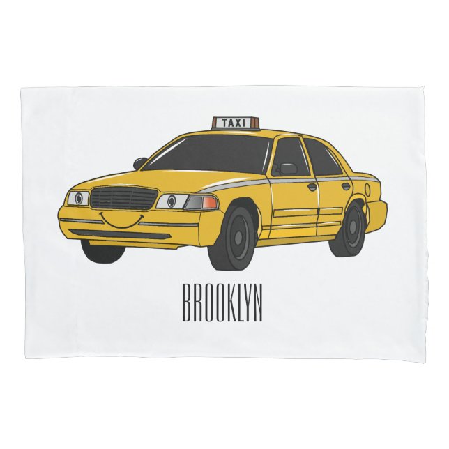 Housse D'oreillers Illustration de taxi (devant)