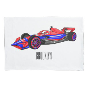 Housse D'oreillers Illustration de voiture de course professionnelle