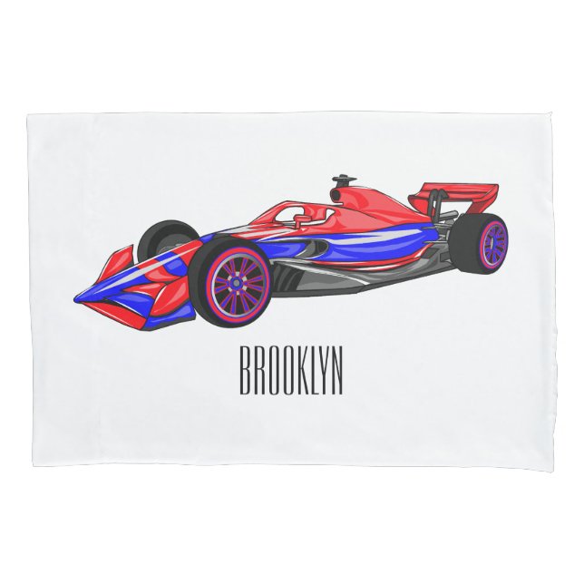 Housse D'oreillers Illustration de voiture de course professionnelle (devant)