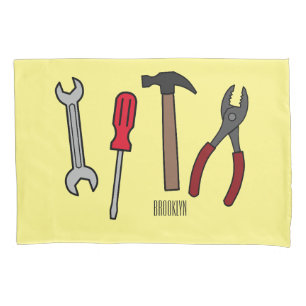 Housse D'oreillers Illustration des outils de menuiserie