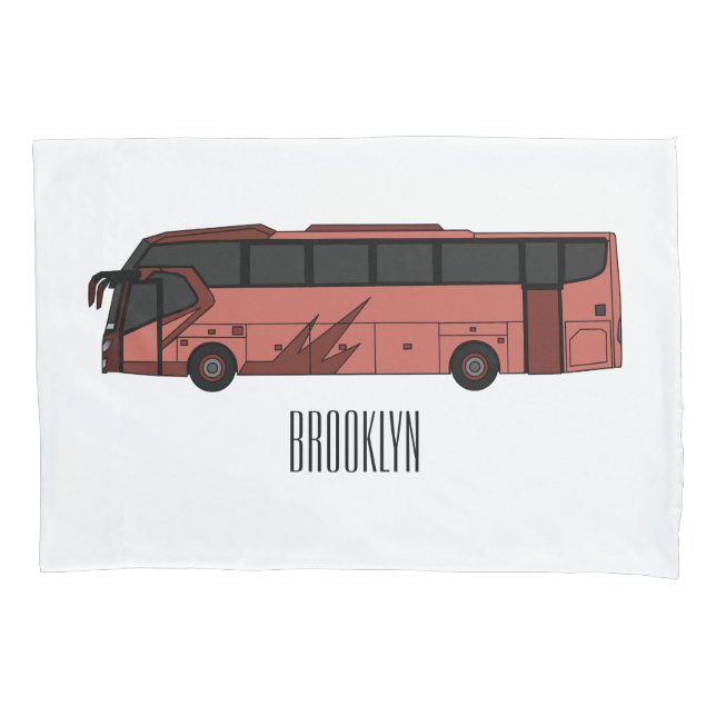 Housse D'oreillers Illustration du bus (devant)