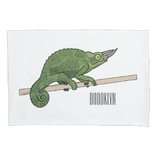 Housse D'oreillers Illustration du caméléon de Jackson