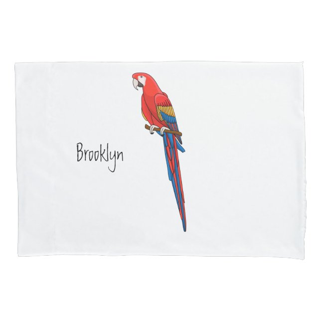Housse D'oreillers Illustration du perroquet de macaw Scarlet (devant)