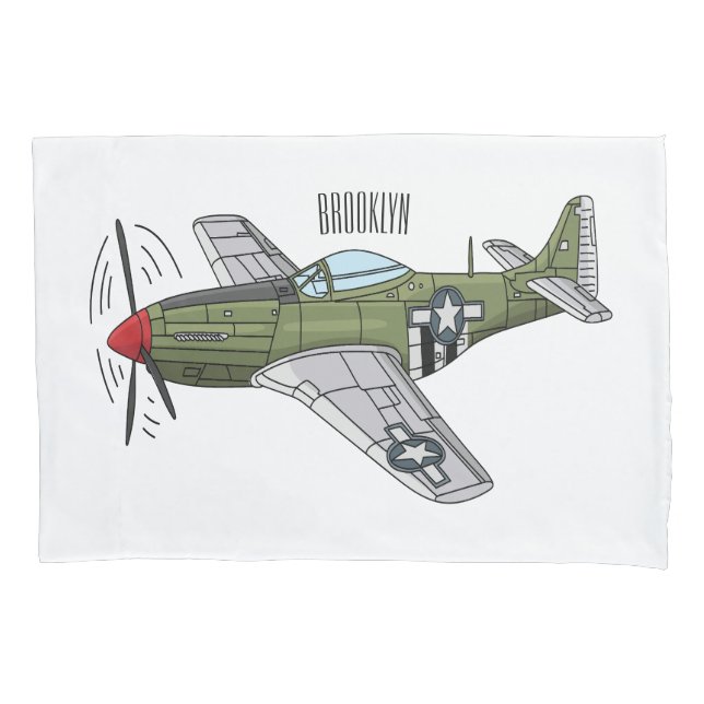 Housse D'oreillers Illustration d'un avion militaire (devant)