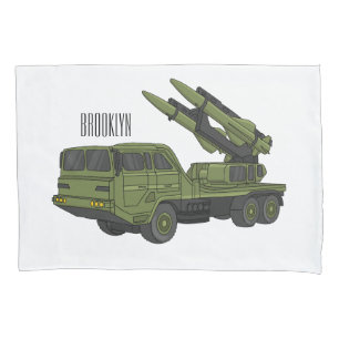 Housse D'oreillers Illustration d'un camion de missiles militaires