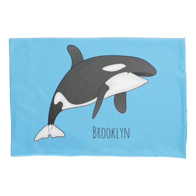 Housse D'oreillers Illustration d'une baleine tueuse (devant)