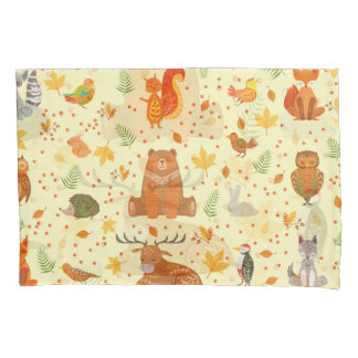 Housse D'oreillers Illustration Motif ornementale d'animaux forestier