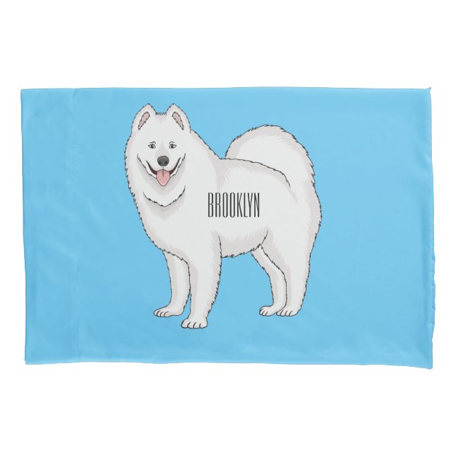 Housse D'oreillers Illustration Samoyed dog (devant)