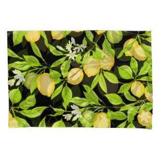 Housse D'oreillers Illustration Vintage de la branche de citron