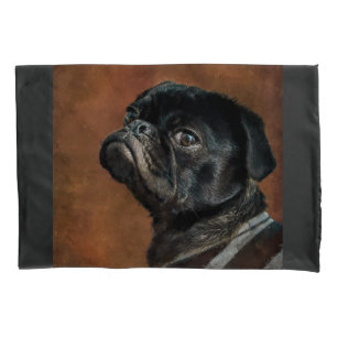 Housse D'oreillers Image de chien de Carlin noir