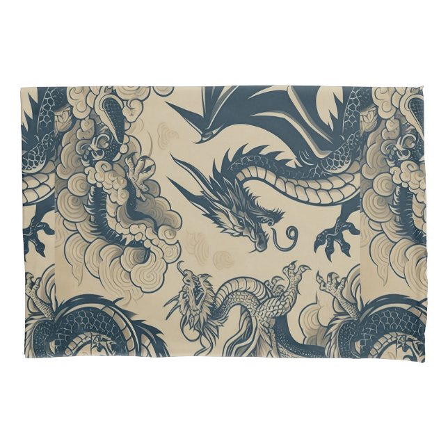 Housse D'oreillers Imaginaire Dragons antiques (devant)