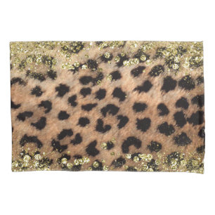 Housse D'oreillers Impression d'animal de Léopard Guépard Paillettes