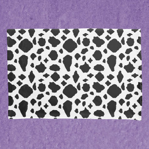 Housse D'oreillers Impression d'animal motif vache noir blanc campagn