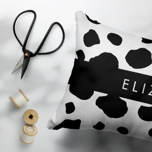 Housse D'oreillers Impression De Vache, Spots De Vache, Noir Et Blanc