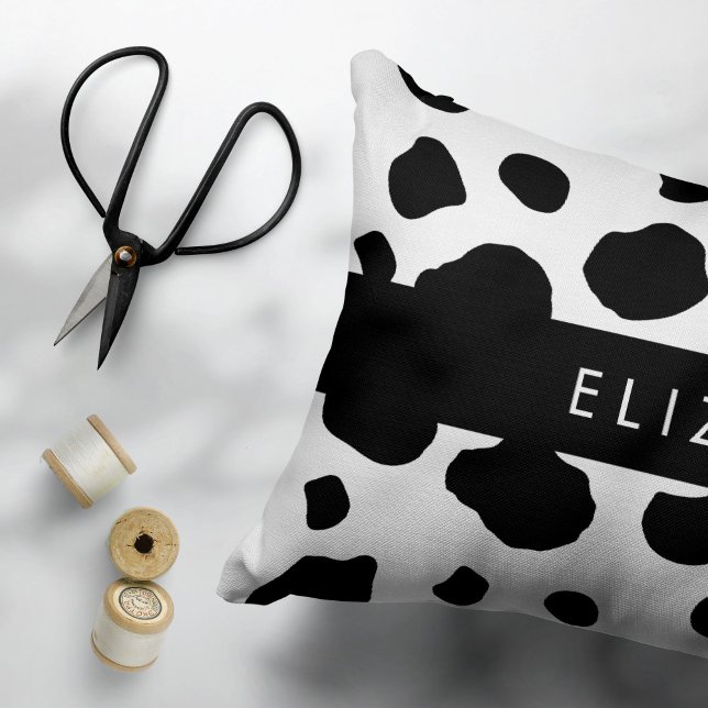 Housse D'oreillers Impression De Vache, Spots De Vache, Noir Et Blanc (Créateur téléchargé)