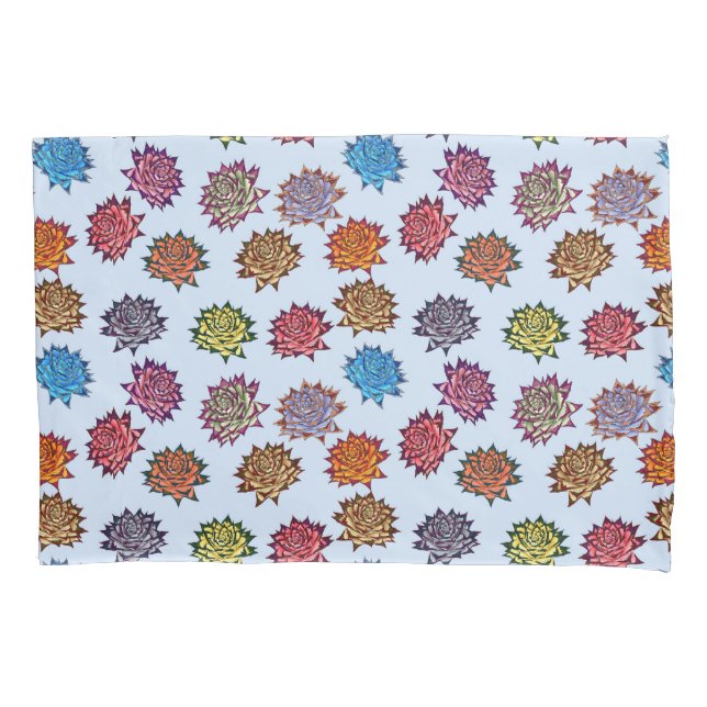 Housse D'oreillers Impression Rose pointillée, Modèle Floral Moderne (devant)