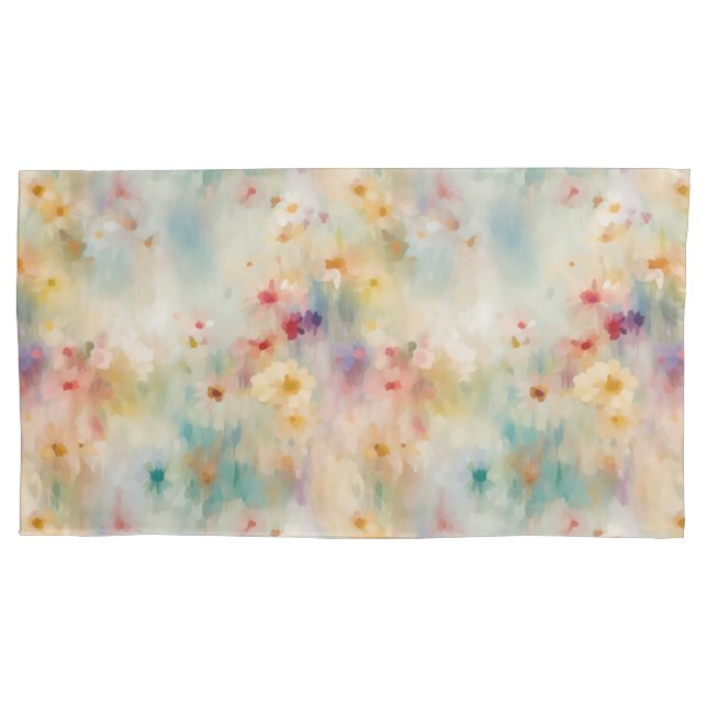 Housse D'oreillers Impressionniste Flower Meadow King Coussin Coque (devant)