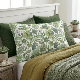 Housse D'oreillers Imprimé floral vintage bohème vert