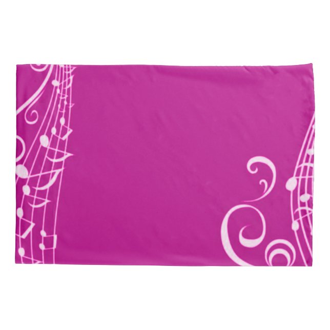 Housse D'oreillers Inspiration rose de notes musicales (Dos)